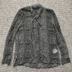 Judith & Charles size 4 houndstooth print shear silk blouse